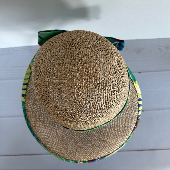 NWOT | Original Panama Jack | Women's Cloche Straw Hat Tropical Bow - Picture 9 of 14